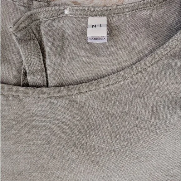 Muji Ladies' French Linen Sleeveless Dress Sz M-L - Picture 4 of 8